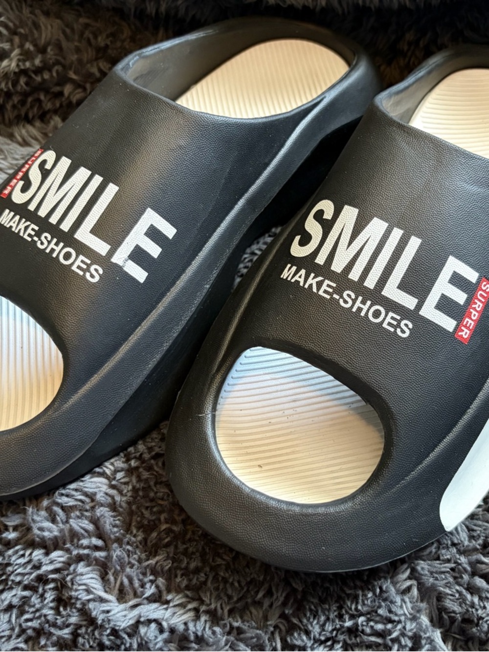 Black Slip-On Slide Sandals